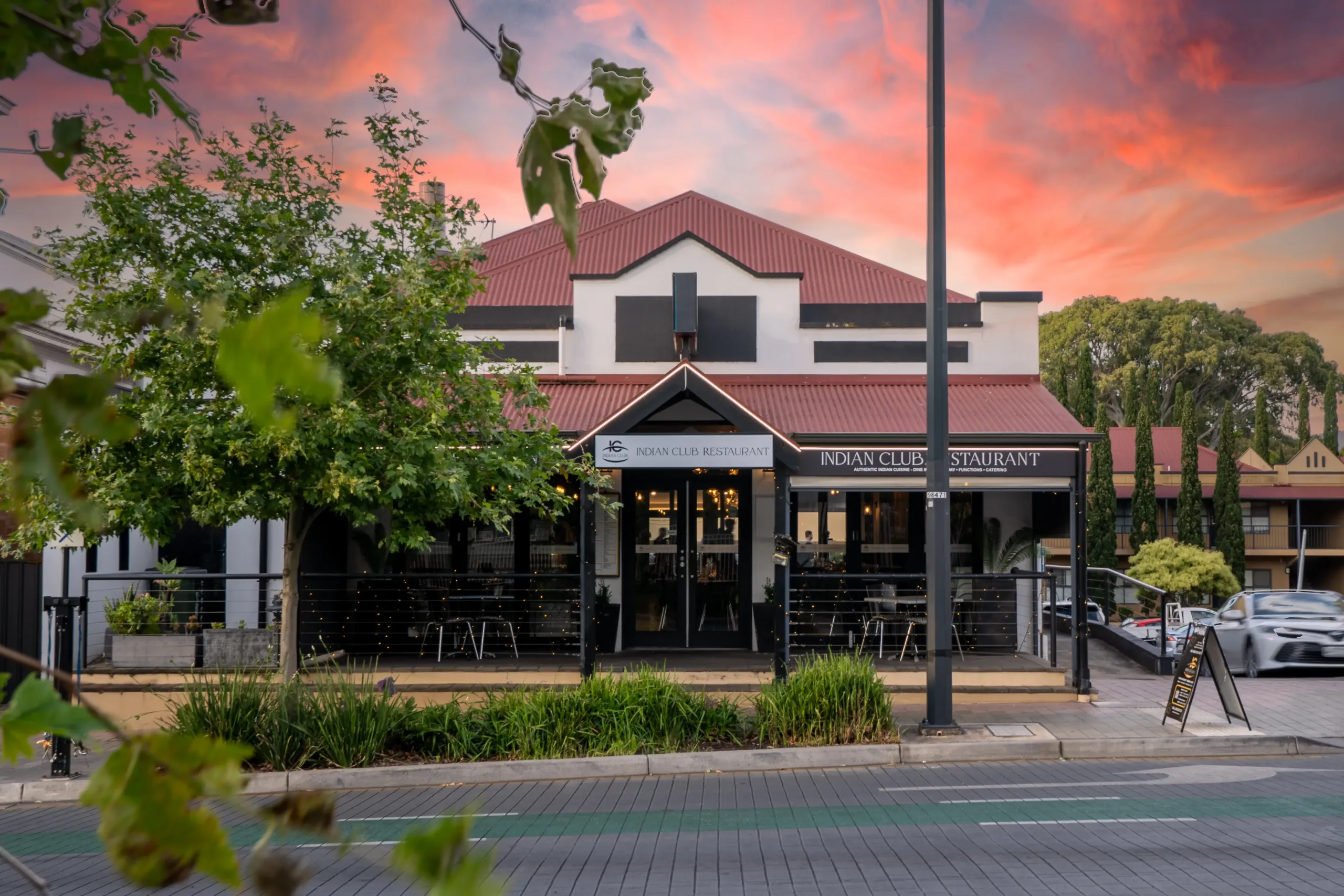 The front of the Indian Club SA restaurant.